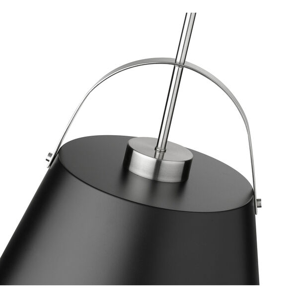 Z-Studio Matte Black and Brushed Nickel One-Light Pendant - (Open Box), image 6