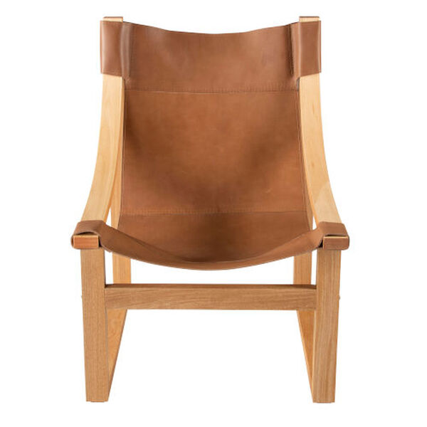 Lima Natural Leather and Natural frame Sling Chair, image 3