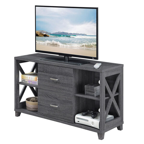 Oxford Deluxe Weathered Gray 2 Drawer TV Stand, image 3
