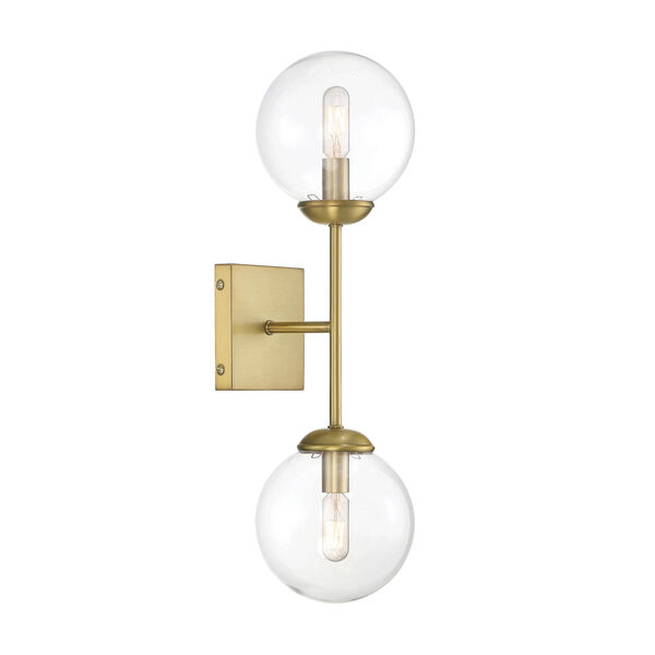 Uptown Natural Brass Two-Light Wall Sconce, image 3
