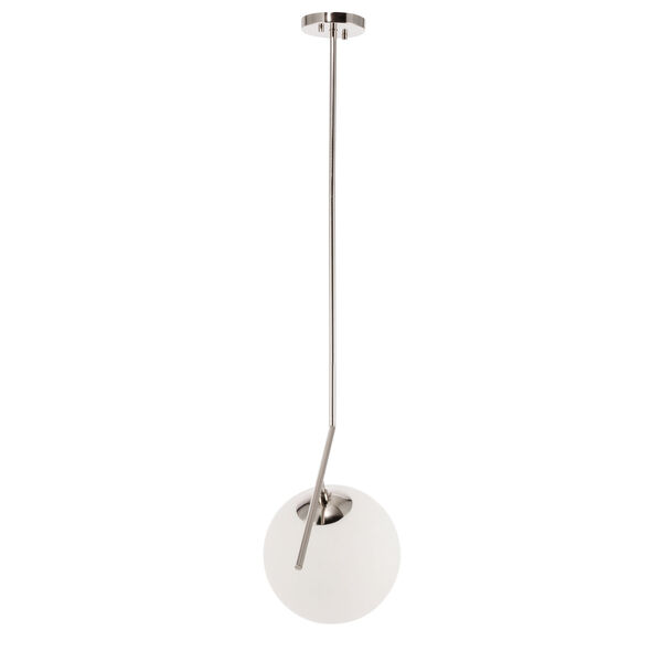 Ryland Chrome 10-Inch One-Light Pendant with Frosted White Glass, image 6