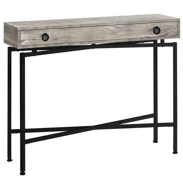 Gray and Black 12-Inch Console Table with Large Storage Drawer, image 1