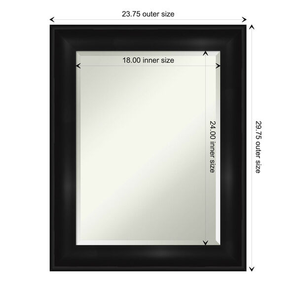 Black 24W X 30H-Inch Bathroom Vanity Wall Mirror, image 6