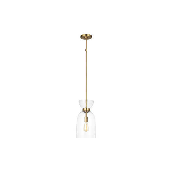 Londyn Burnished Brass One-Light Mini Pendant with Clear Shade, image 1