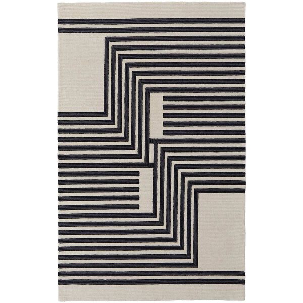 Maguire Gray Ivory Black Area Rug, image 1