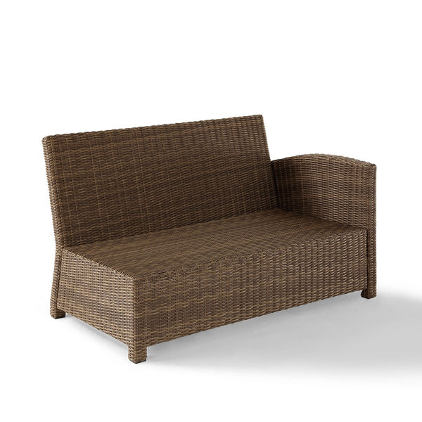 Bradenton Outdoor Wicker Sectional Right Corner Loveseat with Sand Cushions, image 3
