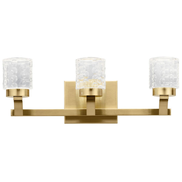 Rene Champagne Gold 19-Inch Three-Light LED Bath Vanity, image 2