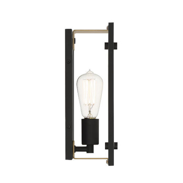 Hayward Matte Black and Warm Brass One-Light Wall Sconce, image 5