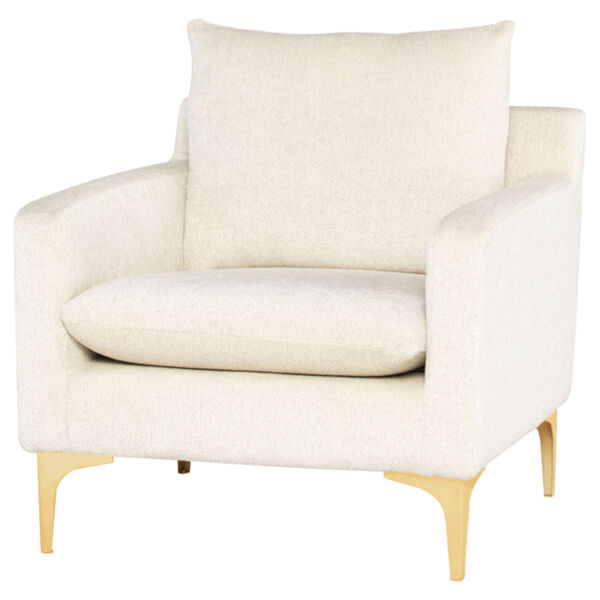 Anders Off White and Gold Occasional Chair, image 1