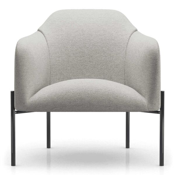 Savoy Silver Gray Fabric Lounge Chair, image 1