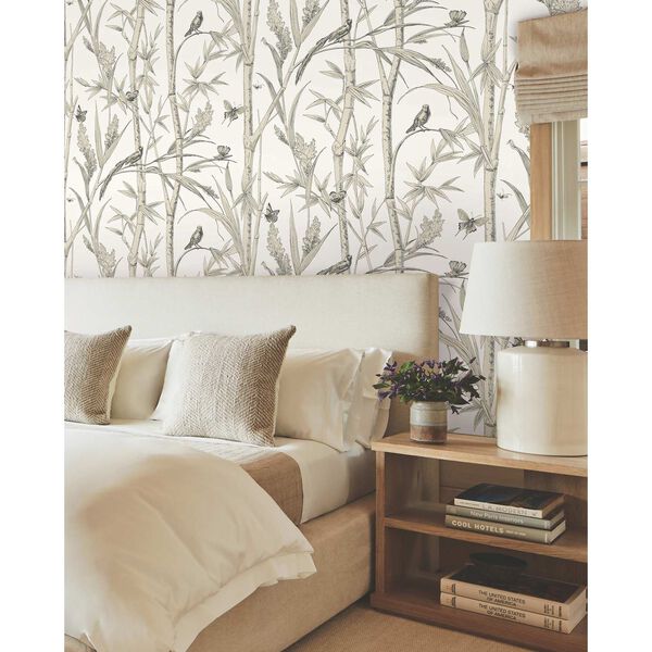 Bambou Toile White Wallpaper, image 3