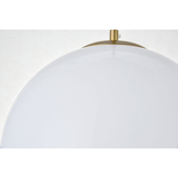 Baxter Brass and Frosted White 13-Inch One-Light Pendant, image 5