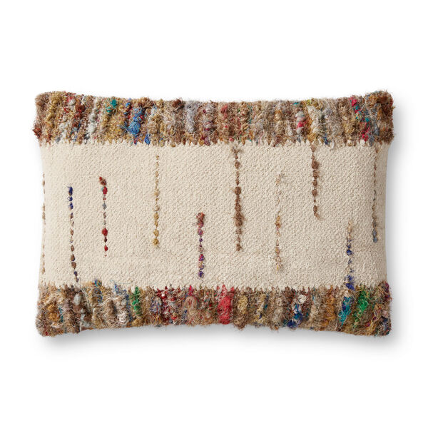 Ivory and Multicolor : 16 In. x 26 In. Throw Pillow, image 1