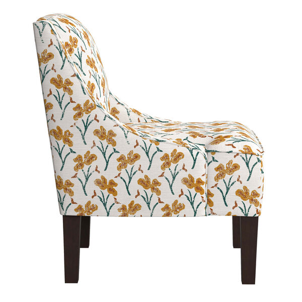 Vanves Floral Ochre Teal 34-Inch Chair, image 3