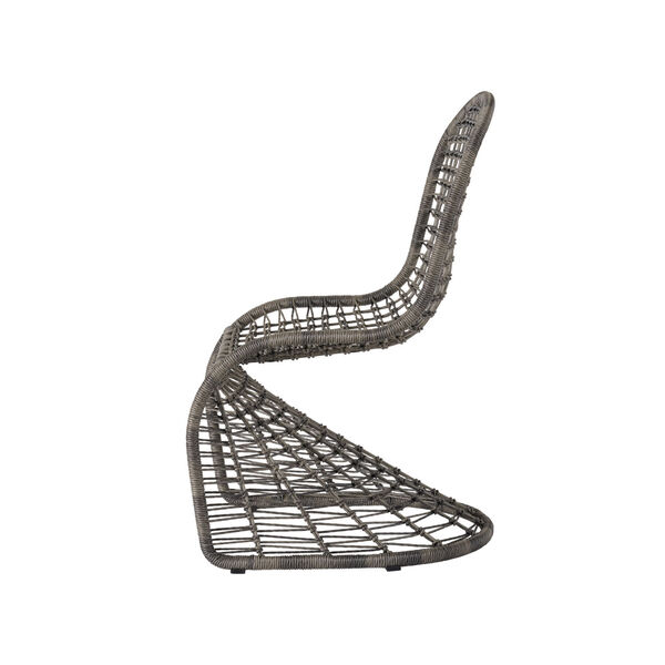 Del Mar Gray Brindle Wicker Fog Aluminum  Dining Chair, image 4