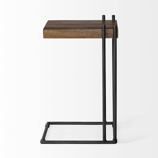 Maddox II Brown and Black L-Shaped End Table, image 4
