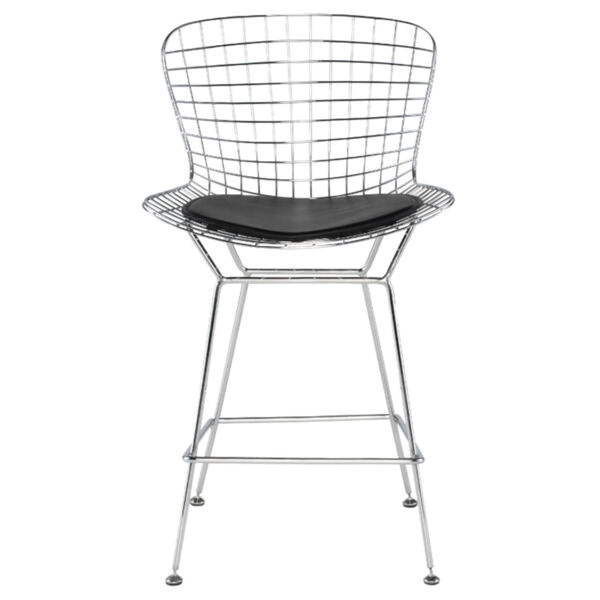 Wireback Black and Silver Counter Stool, image 2