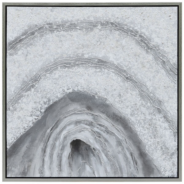 Gray Cave Textured Glitter Framed Hand Painted Wall Art, image 2