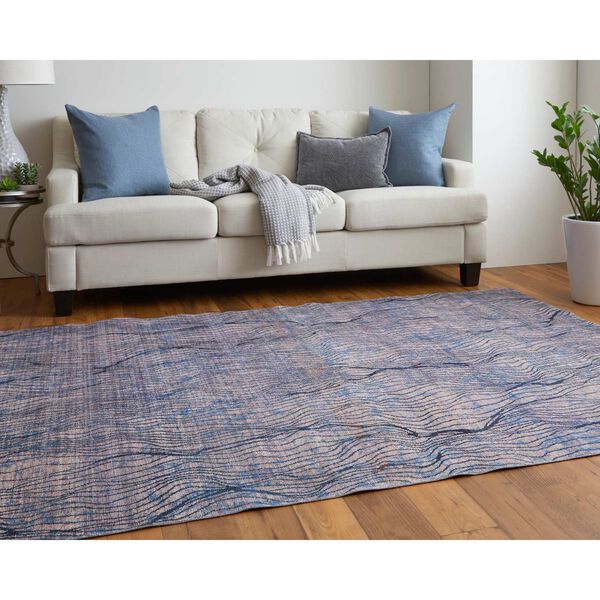 Mathis Industrial Abstract Blue Pink Tan Area Rug, image 4