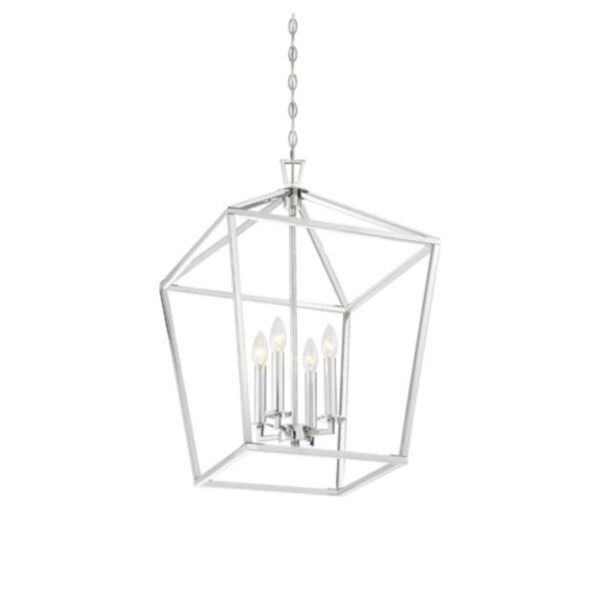 Anna Polished Nickel 17-Inch Four-Light Pendant, image 4