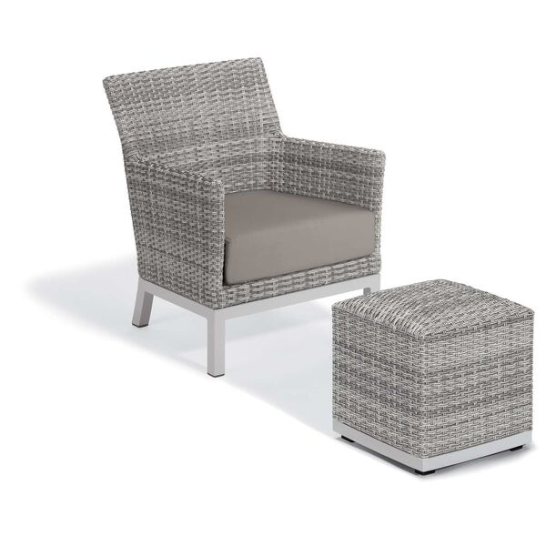 Argento Stone Outdoor Club Chair and Pouf, image 1