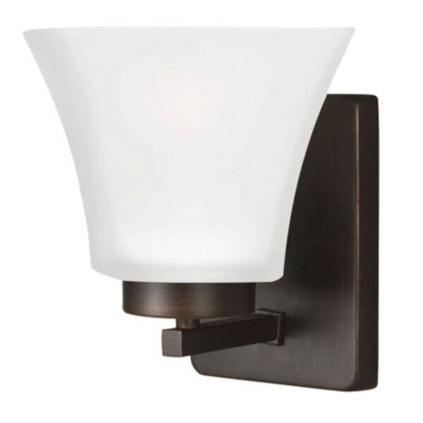 Kate Burnt Sienna One-Light Wall Sconce with Satin Etched Glass, image 1
