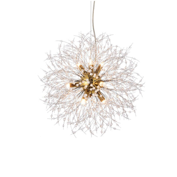 Solace Gold Nine-Light Pendant with Royal Cut Clear Crystal, image 3