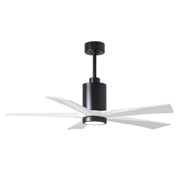 Patricia-5 Matte Black and Matte White 52-Inch Ceiling Fan with LED Light Kit, image 1