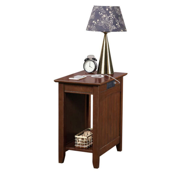 Edison Espresso 24-Inch End Table with Charging Station, image 3