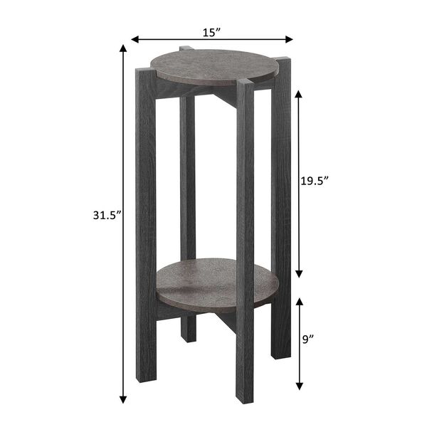 Newport Faux Cement and Weathered Gray 15-Inch Plant Stand, image 3
