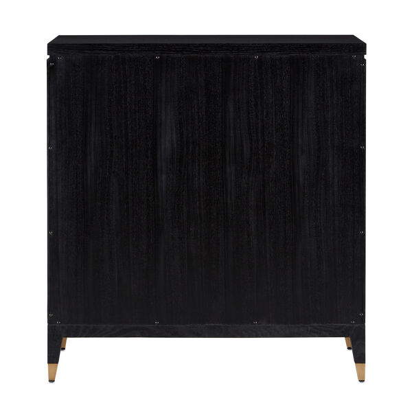 Sergio Chestnut Burl, Black and Brass Bar Cabinet, image 5