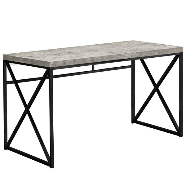 Gray and Black 24-Inch Computer Desk with Crisscross Legs, image 1