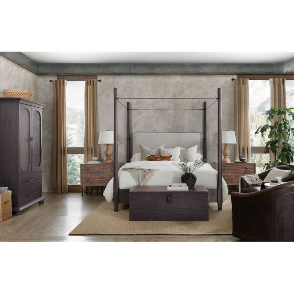 Big Sky Charred Timber and Brushed Bronze Poster Bed with Canopy, image 2