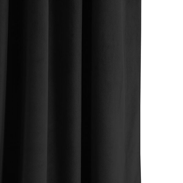 Signature Warm Black Blackout Velvet Pole Pocket Single Panel Curtain 50 x 96, image 14