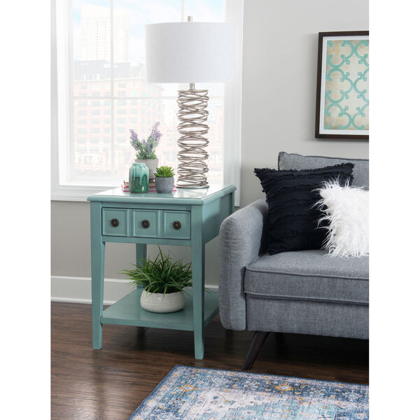 Aubrey Distressed Teal Side Accent Table, image 8