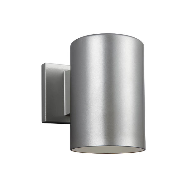 Outdoor Cylinders Painted Brushed Nickel Seven-Inch LED Outdoor Wall Sconce, image 1
