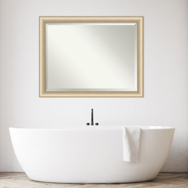 Elegant Brushed Honey 45W X 35H-Inch Bathroom Vanity Wall Mirror, image 5