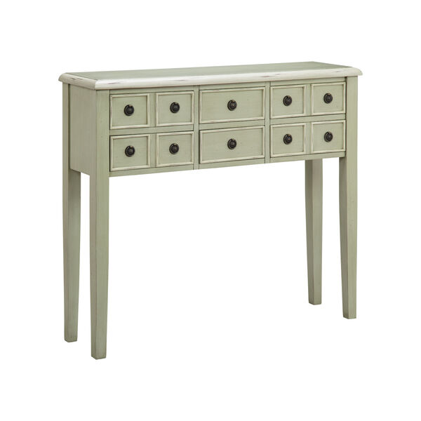 Chesapeake Antique Green Six-Drawer Console Table, image 1