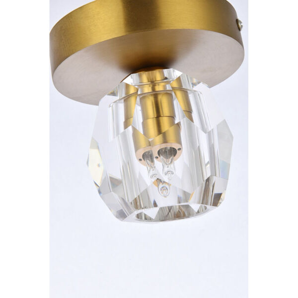 Eren Gold One-Light Flush Mount with Royal Cut Clear Crystal, image 4