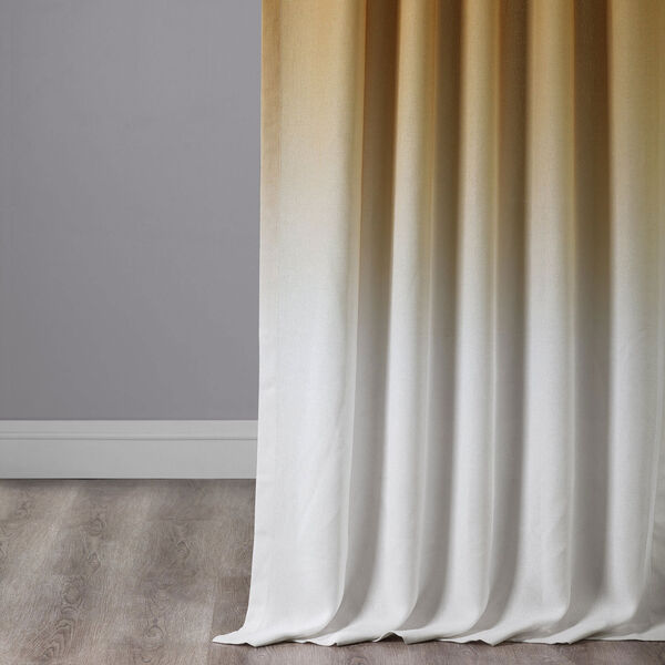 Ombre Gold 84 x 50 In. Faux Linen Semi Sheer Curtain Single Panel, image 8