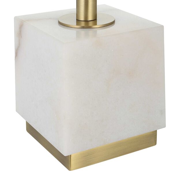 Escort Brass and White Buffet Lamp, image 6
