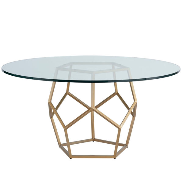 Miranda Kerr Love Joy Bliss Soft Gold Round Table with Glass Top, image 1