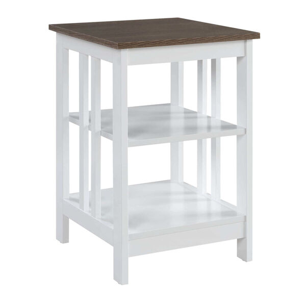 Mission Driftwood White Accent End Table, image 3