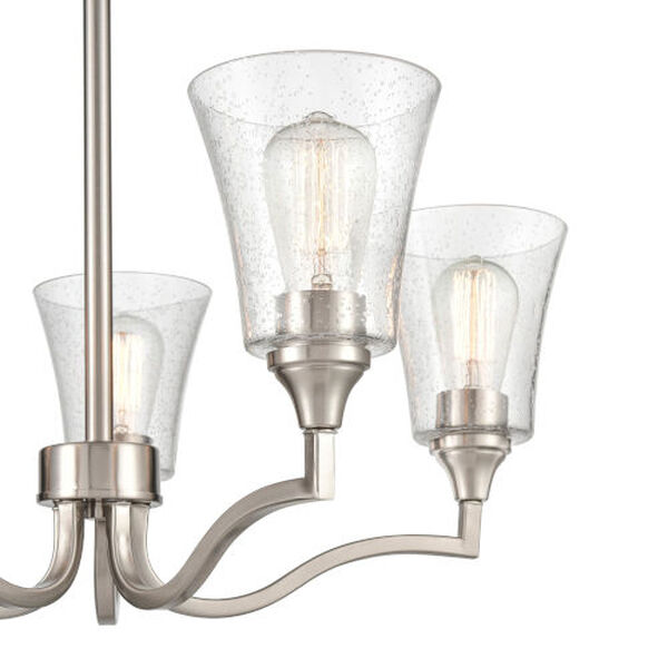Caily Brushed Nickel Five-Light Chandelier, image 2
