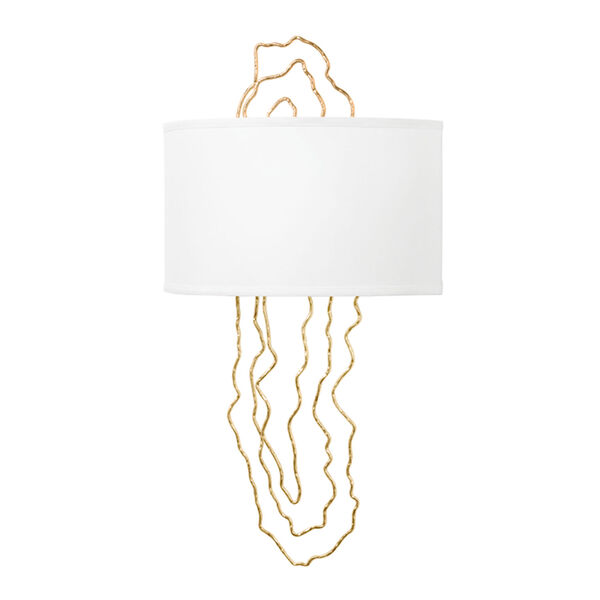 5Th Avenue Vintage Gold Leaf Two-Light Wall Sconce, image 1