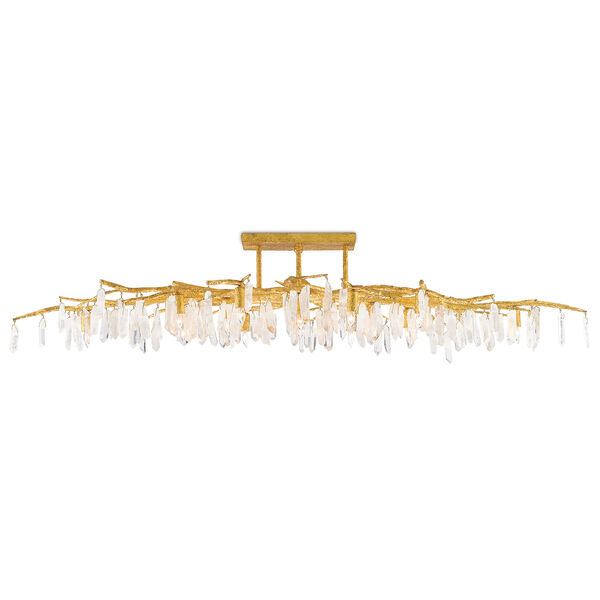 Forest Gold and Natural 14-Light Semi Flush Mount, image 1