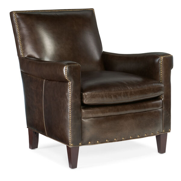 Jilian Natchez Leather Brown Club Chair, image 1