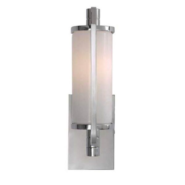 Keeley Short Pivoting Sconce in Chrome with White Glass by Thomas O'Brien, image 1