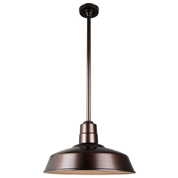 Warehouse Oil Rubbed Bronze 18-Inch Aluminum Pendant with 36-Inch Downrod, image 1
