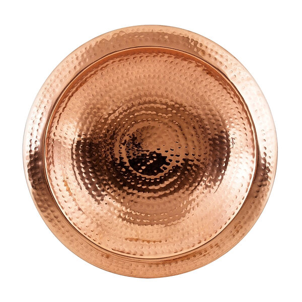 Hammered Copper Bowl w/ Rim, image 4